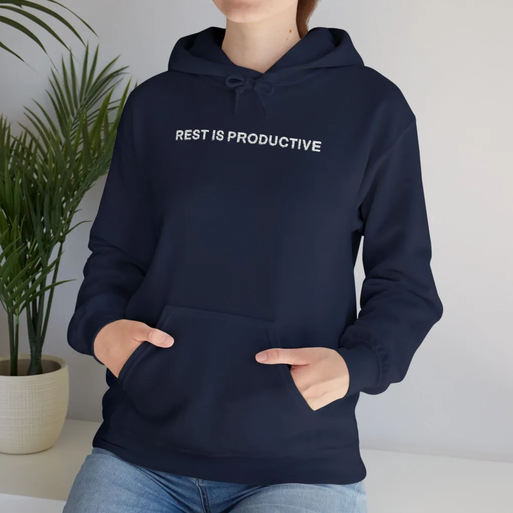 Rest Is Productive Hoodie 1 | Embroidered Self-Care Comfo - Image 13