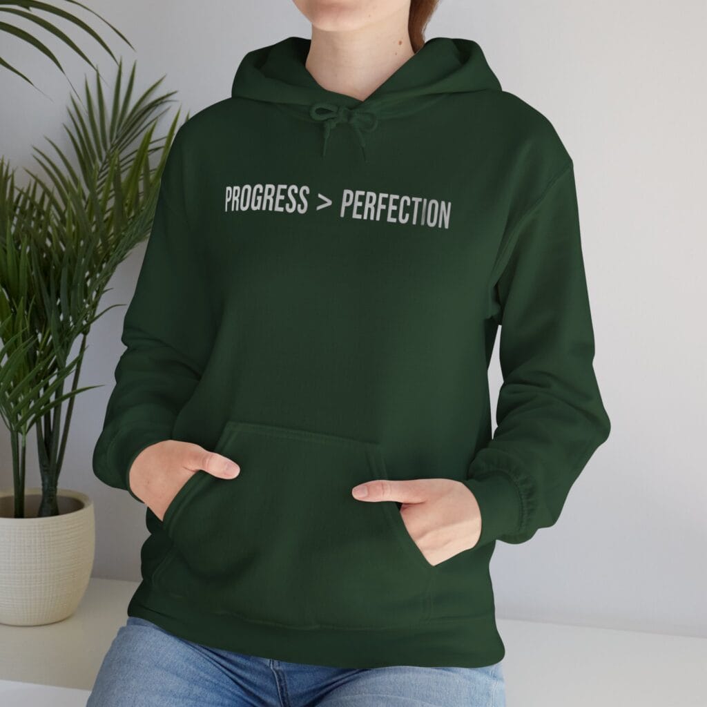 Progress Over Perfection Hoodie 1 – Self-Care Motivation for Creators & Healers - Image 19