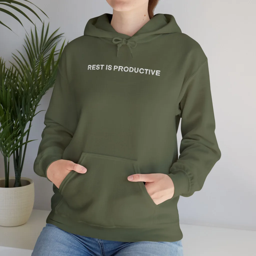 Rest Is Productive Hoodie 1 | Embroidered Self-Care Comfo - Image 7
