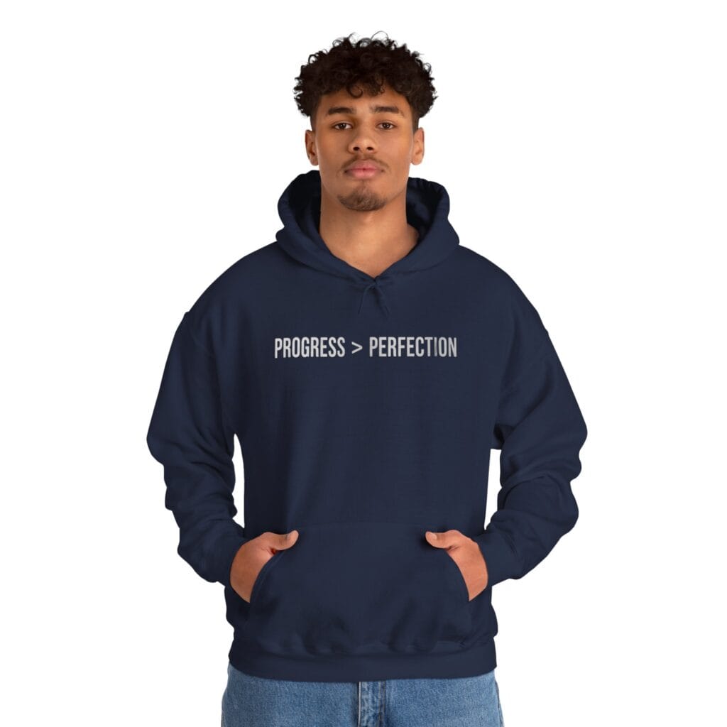 Progress Over Perfection Hoodie 1 – Self-Care Motivation for Creators & Healers - Image 36