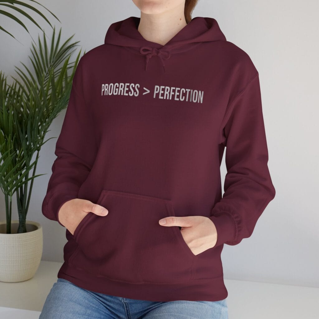 Progress Over Perfection Hoodie 1 – Self-Care Motivation for Creators & Healers - Image 11