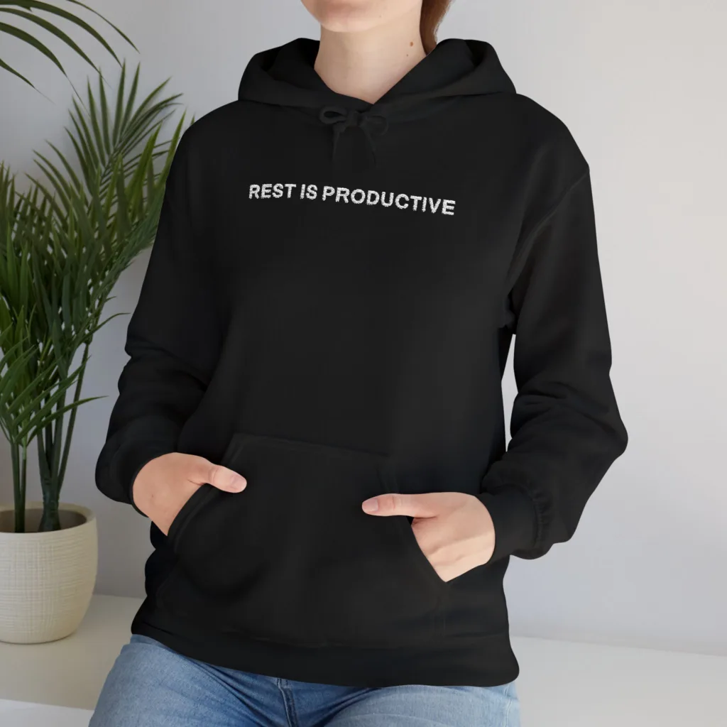 Rest Is Productive Hoodie 1 | Embroidered Self-Care Comfo - Image 2