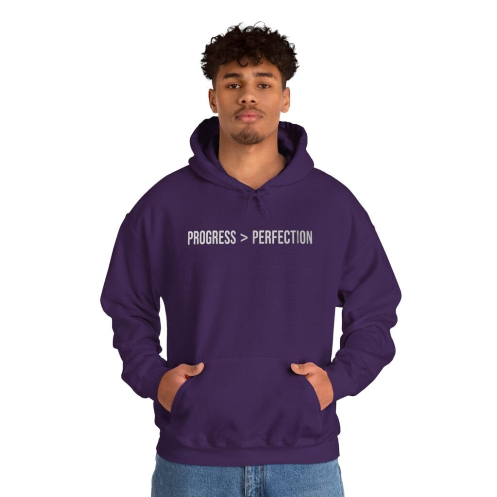 Progress Over Perfection Hoodie 1 – Self-Care Motivation for Creators & Healers - Image 40