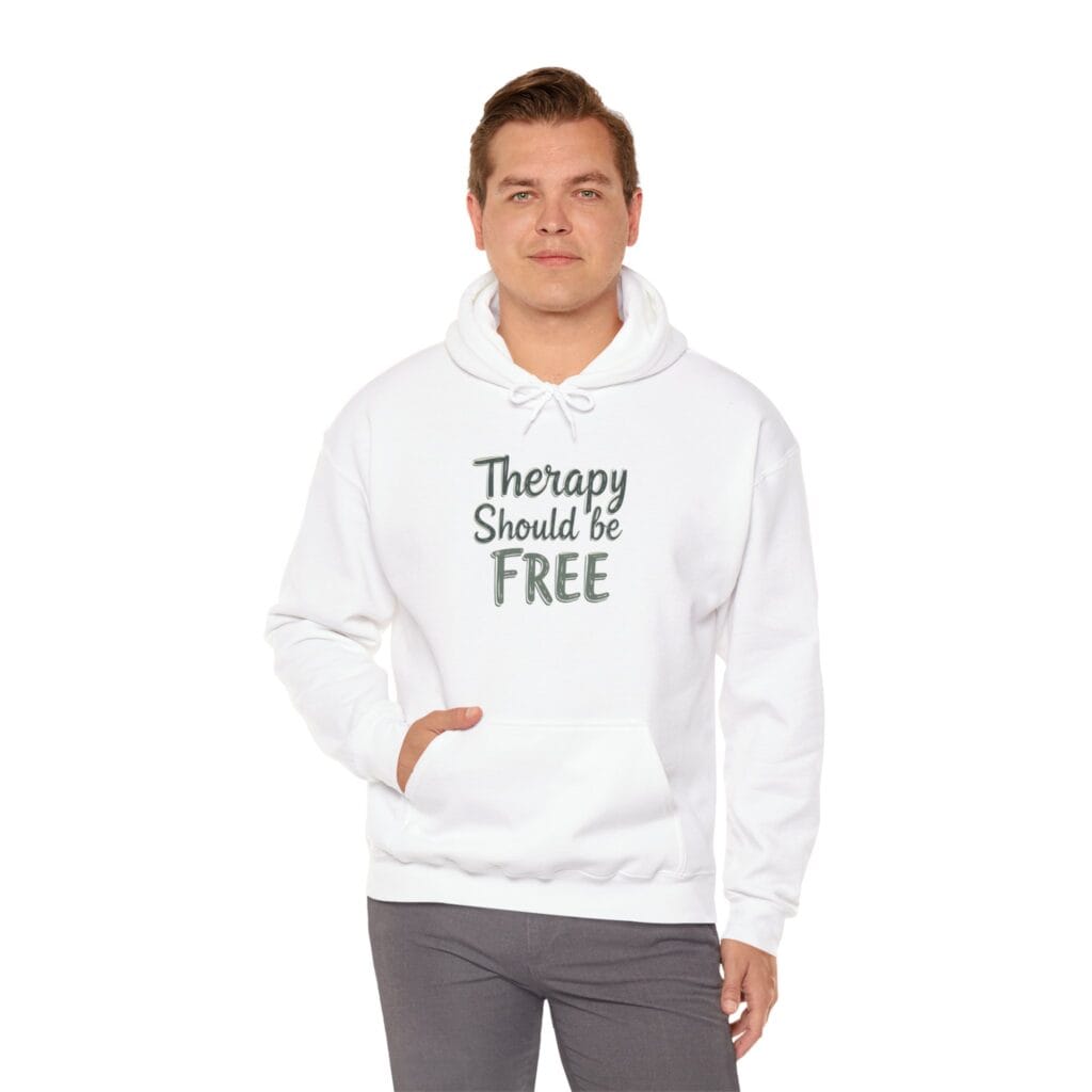 Therapy Should Be Free Hoodie 1 – Mental Health Awareness Fashion for Change - Image 4