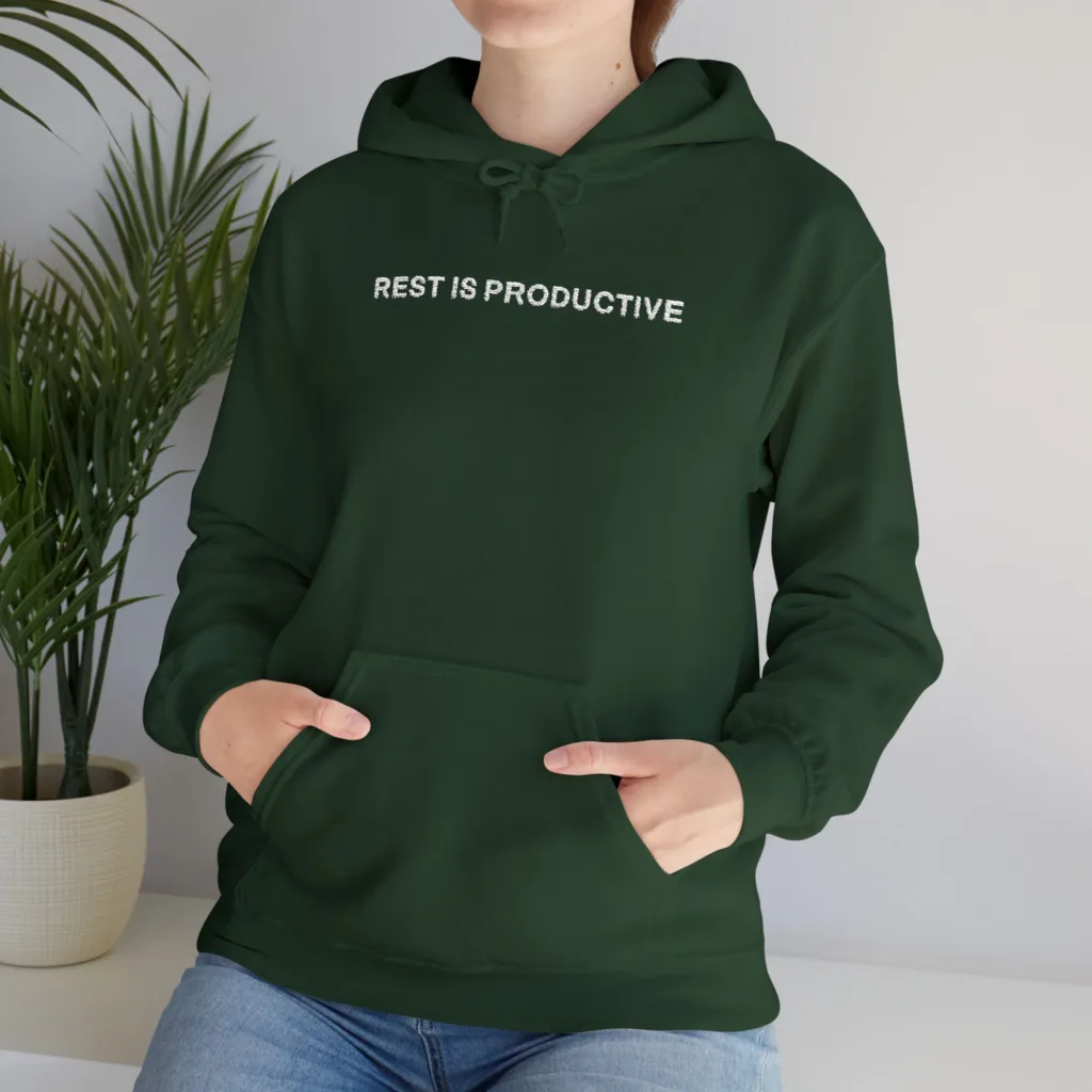 Rest Is Productive Hoodie 1 | Embroidered Self-Care Comfo - Image 9
