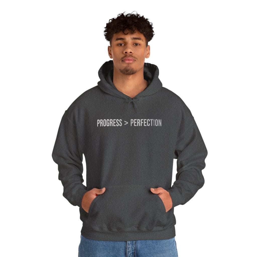 Progress Over Perfection Hoodie 1 – Self-Care Motivation for Creators & Healers - Image 28