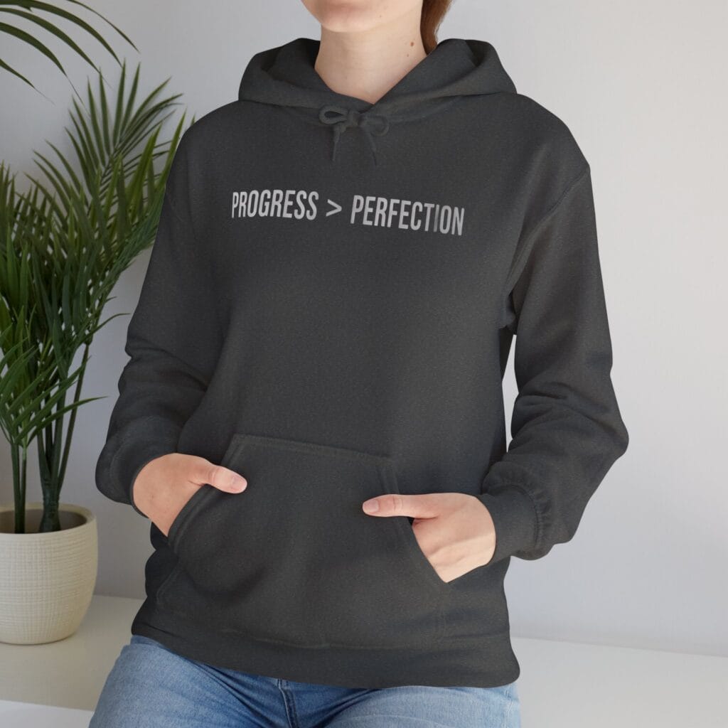 Progress Over Perfection Hoodie 1 – Self-Care Motivation for Creators & Healers - Image 27