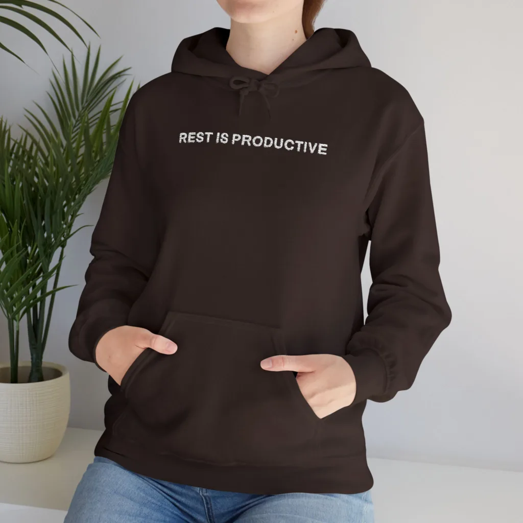 Rest Is Productive Hoodie 1 | Embroidered Self-Care Comfo - Image 5