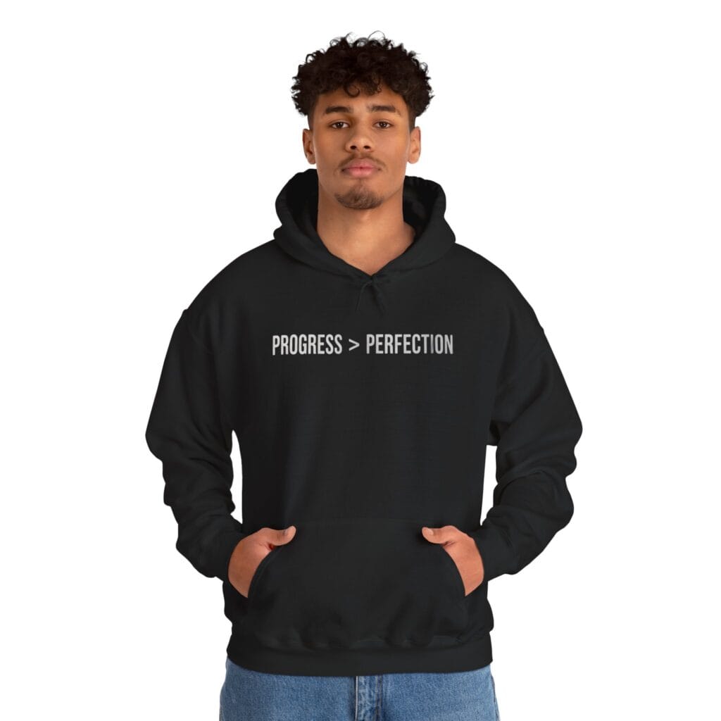 Progress Over Perfection Hoodie 1 – Self-Care Motivation for Creators & Healers - Image 8