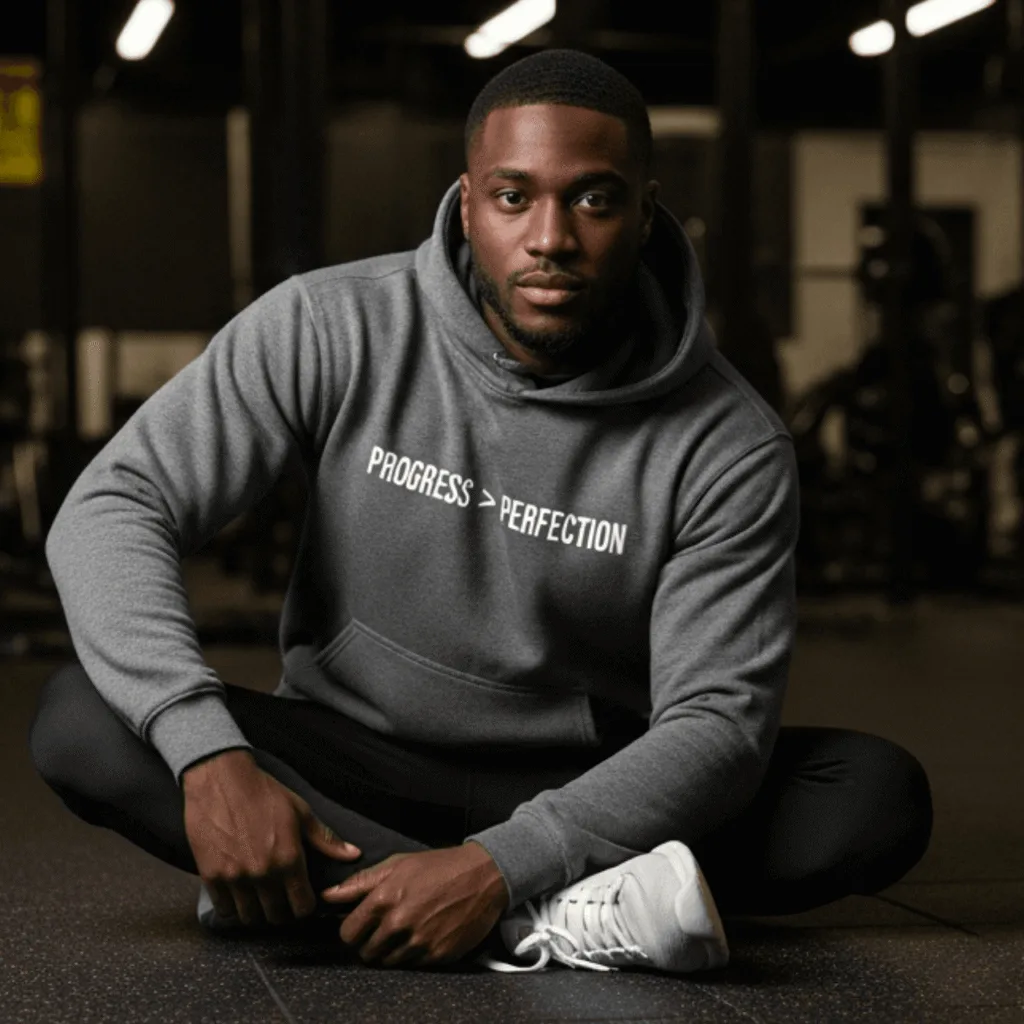 Progress Over Perfection Hoodie 1 – Self-Care Motivation for Creators & Healers