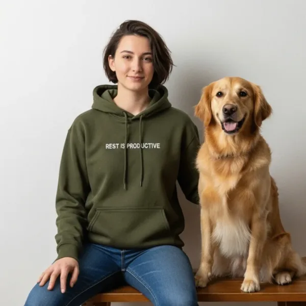 Rest Is Productive Hoodie 1 | Embroidered Self-Care Comfo