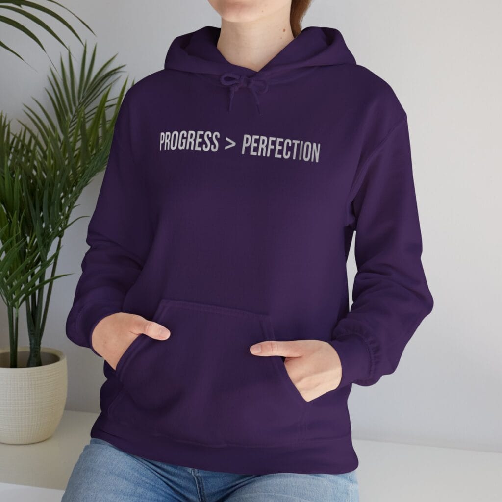 Progress Over Perfection Hoodie 1 – Self-Care Motivation for Creators & Healers - Image 39