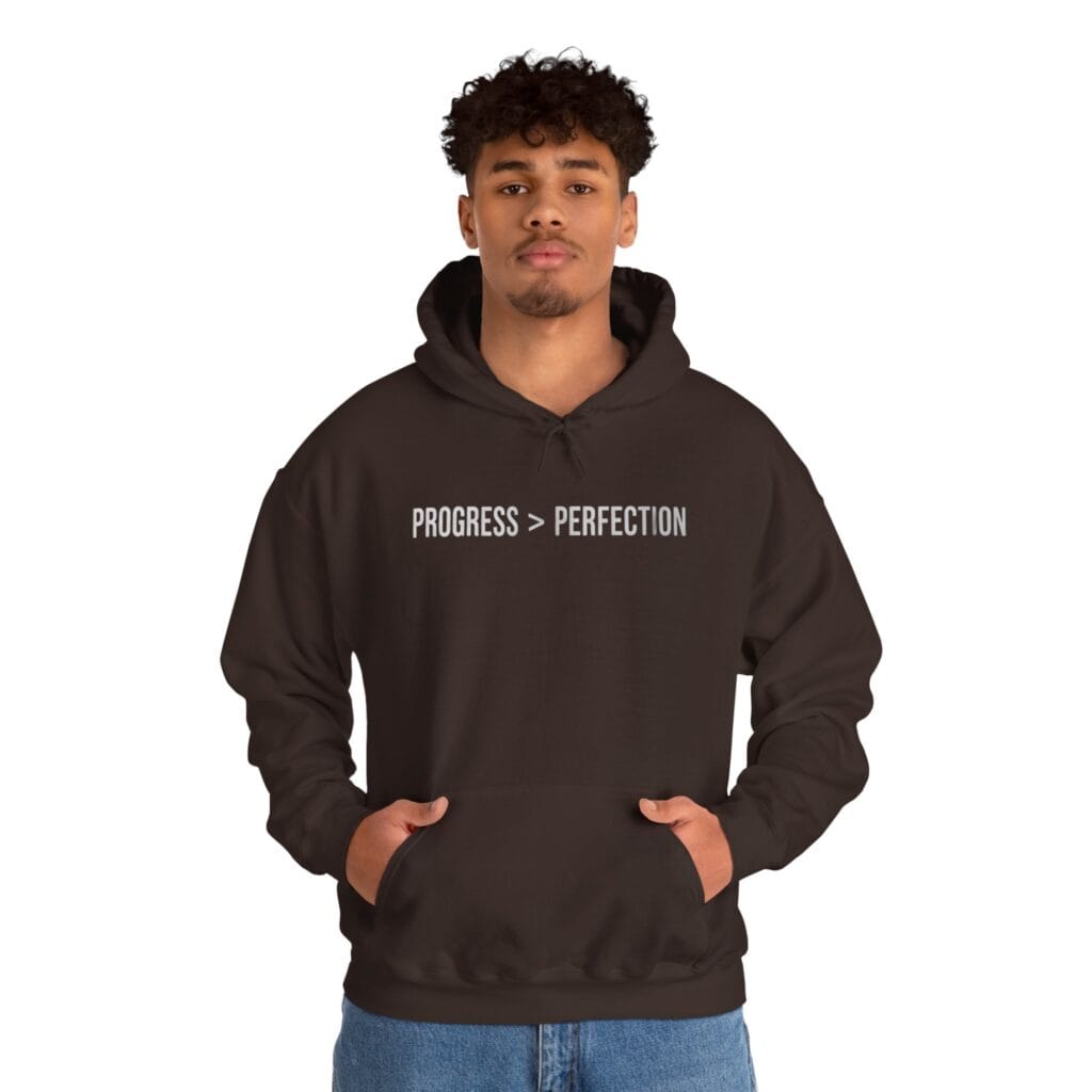Progress Over Perfection Hoodie 1 – Self-Care Motivation for Creators & Healers - Image 16