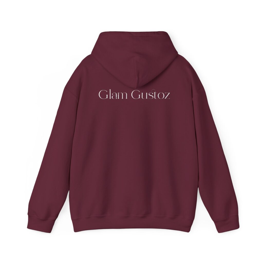 Glam Gustoz Signature Hoodie – White Edition 1 | Soft Aesthetic Self-Care Wear - Image 12