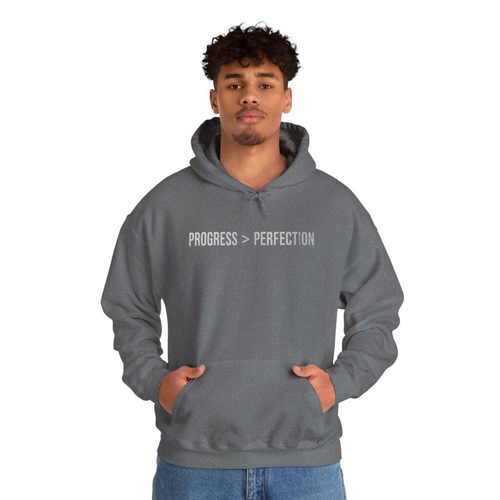 Progress Over Perfection Hoodie 1 – Self-Care Motivation for Creators & Healers - Image 24