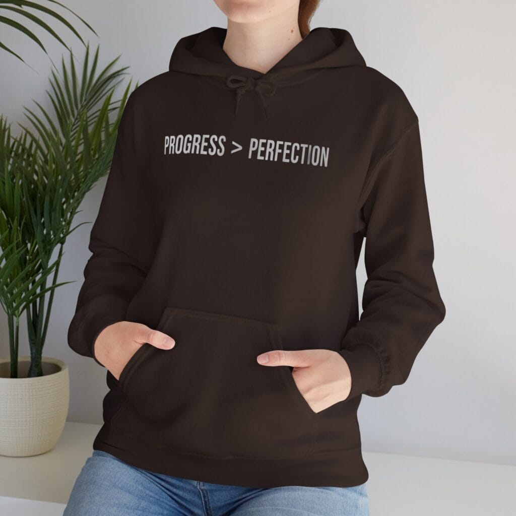 Progress Over Perfection Hoodie 1 – Self-Care Motivation for Creators & Healers - Image 15