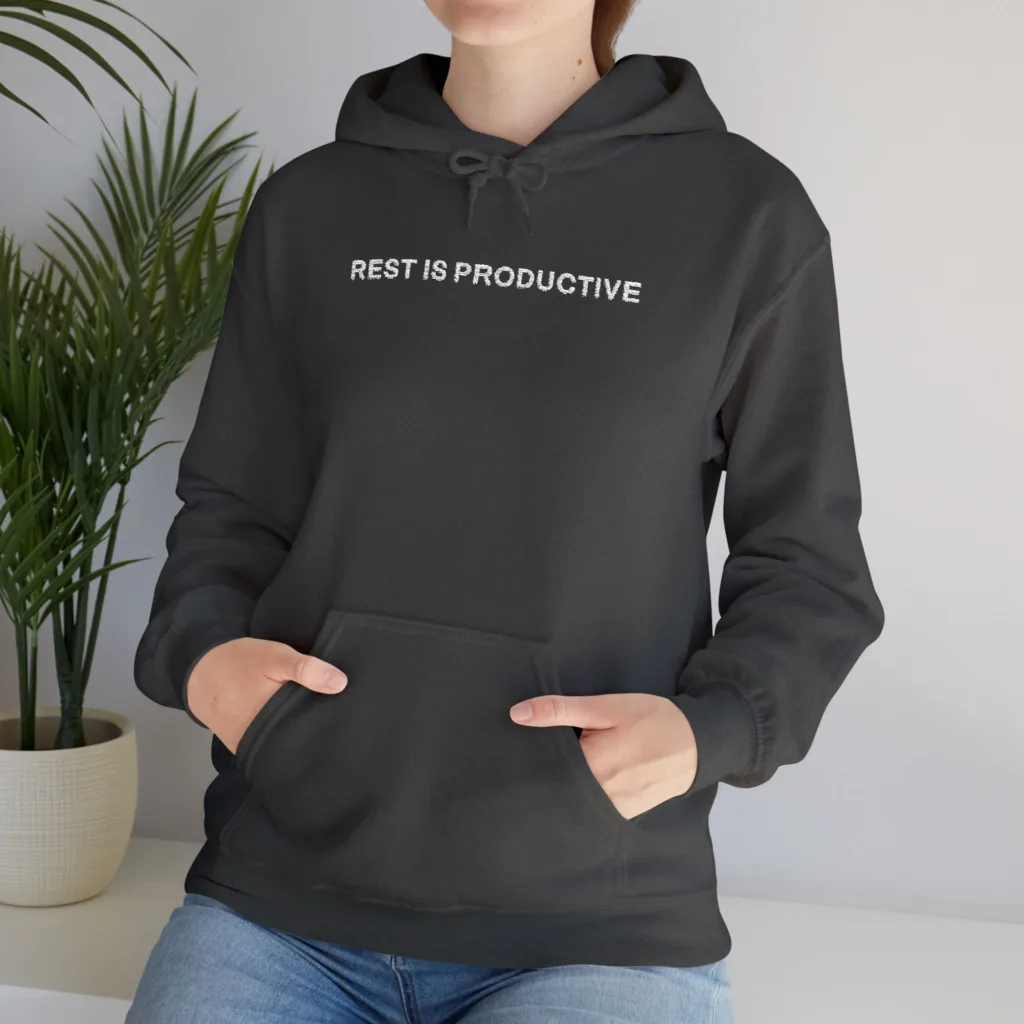 Rest Is Productive Hoodie 1 | Embroidered Self-Care Comfo - Image 11