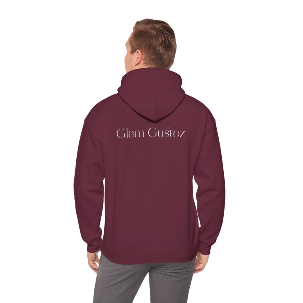 Glam Gustoz Signature Hoodie – White Edition 1 | Soft Aesthetic Self-Care Wear - Image 14