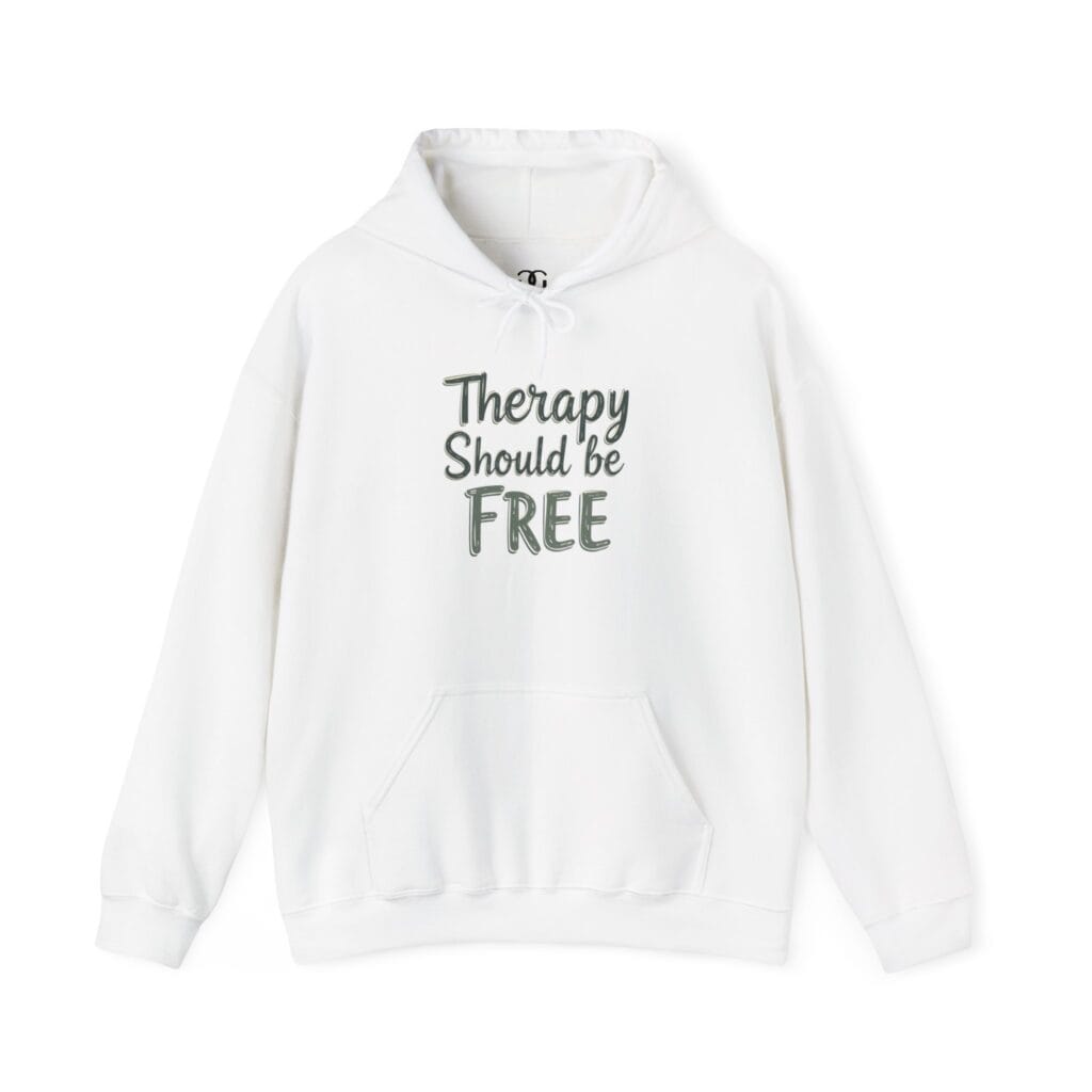 Therapy Should Be Free Hoodie 1 – Mental Health Awareness Fashion for Change - Image 2